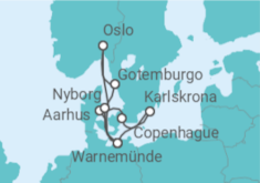 Itinerario del Crucero Dinamarca, Alemania, Suecia, Noruega - AIDA