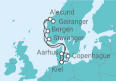 Itinerario del Crucero Dinamarca, Alemania, Noruega - AIDA