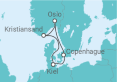 Itinerario del Crucero Noruega, Dinamarca - AIDA