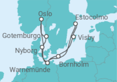 Itinerario del Crucero Suecia, Noruega, Alemania, Dinamarca - AIDA