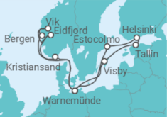 Itinerario del Crucero Suecia, Finlandia, Estonia, Alemania, Noruega - AIDA