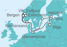 Itinerario del Crucero Letonia, Estonia, Finlandia, Suecia, Alemania, Noruega - AIDA