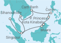 Itinerario del Crucero Sudeste Asiático inexplorado - Oceania Cruises