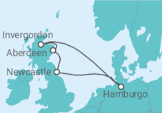 Itinerario del Crucero Reino Unido - AIDA
