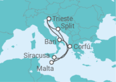 Itinerario del Crucero Grecia, Malta, Croacia, Italia TI - Costa Cruceros