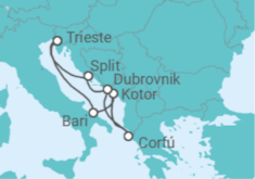 Itinerario del Crucero Italia, Montenegro, Grecia, Croacia TI - Costa Cruceros