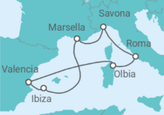 Itinerario del Crucero Historia y belleza natural TI - Costa Cruceros