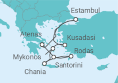 Itinerario del Crucero Delicias de Estambul y Sueños de Santorini - Virgin Voyages