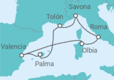 Itinerario del Crucero Historia y belleza natural TI - Costa Cruceros