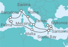 Itinerario del Crucero España, Malta, Grecia, Italia TI - Costa Cruceros