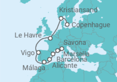 Itinerario del Crucero Francia, España TI - Costa Cruceros