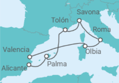 Itinerario del Crucero Armonía de colores y sabores TI - Costa Cruceros