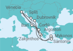 Itinerario del Crucero Italia, Grecia, Croacia TI - Costa Cruceros