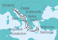 Itinerario del Crucero Italia, Grecia, Croacia, Montenegro TI - Costa Cruceros