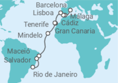 Itinerario del Crucero España, Portugal, Cabo Verde, Brasil TI - Costa Cruceros