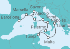 Itinerario del Crucero Malta, Túnez, Italia, Francia TI - Costa Cruceros