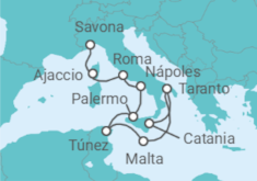 Itinerario del Crucero De Catania a Savona TI - Costa Cruceros