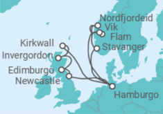 Itinerario del Crucero Reino Unido, Alemania, Noruega TI - Costa Cruceros