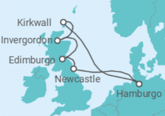 Itinerario del Crucero Reino Unido TI - Costa Cruceros