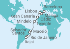 Itinerario del Crucero Desde Barcelona a Itajai TI - Costa Cruceros