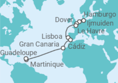 Itinerario del Crucero Holanda, Reino Unido, Francia, Portugal, España, Martinica TI - Costa Cruceros