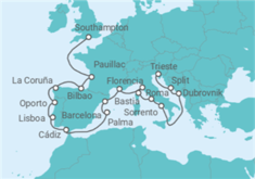 Itinerario del Crucero Meditaciones mediterráneas - Oceania Cruises