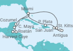 Itinerario del Crucero Triunfo tropical - Oceania Cruises