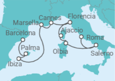 Itinerario del Crucero De las fuentes al flamenco - Oceania Cruises