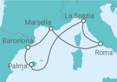 Itinerario del Crucero Mediterráneo Occidental inaugural - Royal Caribbean