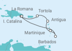 Itinerario del Crucero Caribe Sur - Con vuelos - MSC Cruceros
