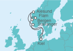 Itinerario del Crucero Noruega - AIDA