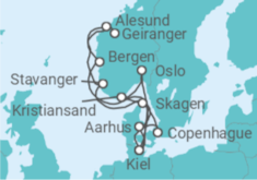 Itinerario del Crucero Noruega, Dinamarca, Alemania - AIDA