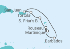Itinerario del Crucero Caribe Sur con Barbados y Tórtola - Princess Cruises