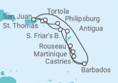 Itinerario del Crucero Aventurero del Caribe Sur - Princess Cruises