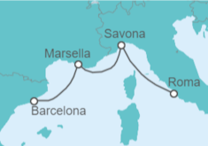 Itinerario del Crucero Francia, Italia - Costa Cruceros