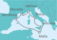 Itinerario del Crucero Grandezas del Mediterráneo - MSC Cruceros
