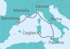 Itinerario del Crucero Italia, Francia - Costa Cruceros