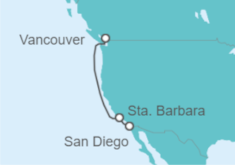 Itinerario del Crucero Vancouver, Columbia Britanica, Canadá - Eurodam - Holland America Line