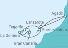 Itinerario del Crucero Islas Canarias - AIDA