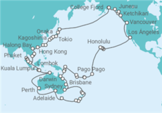 Itinerario del Crucero Gran Círculo del Pacífico - Princess Cruises