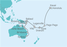 Itinerario del Crucero Cruce de Hawái y el Pacífico Sur - Princess Cruises