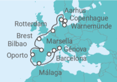 Itinerario del Crucero Desde Copenhague a Barcelona - MSC Cruceros