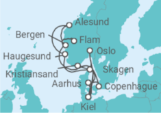 Itinerario del Crucero Noruega, Dinamarca, Alemania - AIDA