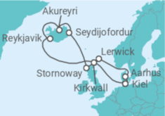 Itinerario del Crucero Dinamarca, Reino Unido, Islandia - AIDA