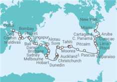 Itinerario del Crucero Un Mundo Infinito, viaje inaugural de la vuelta al mundo en 2029 - Explora Journeys