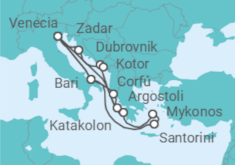 Itinerario del Crucero Italia, Grecia, Croacia, Montenegro TI - Costa Cruceros