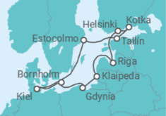 Itinerario del Crucero Suecia, Estonia, Finlandia, Letonia, Lituania, Polonia, Dinamarca - AIDA