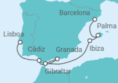 Itinerario del Crucero España, Gibraltar - NCL Norwegian Cruise Line