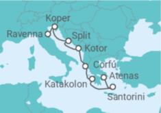 Itinerario del Crucero Grecia, Montenegro, Croacia, Eslovenia - NCL Norwegian Cruise Line