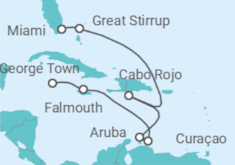 Itinerario del Crucero El Caribe: Curazao, Aruba y  República Dominicana - NCL Norwegian Cruise Line